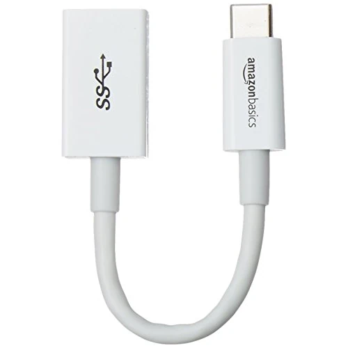 Offerta a tempo: Amazon Basics Cavo convertitore da USB-C a USB-A 3.1 Gen 1 adattatore femmina, velocità 5 Gbps, certificazione USB-IF, per laptop, tablet, telefoni, bianco - 47% da 9.99 € a 5.29 €