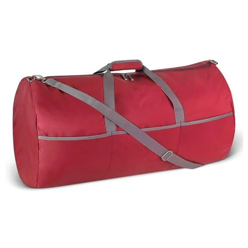 Offerta a tempo: Amazon Essentials, Borsone Pieghevole Extra Large in Nylon da 82,3 cm per Viaggio/Conservazione con Tasche con Cerniera,150 L, Capacità 22,7 kg, Rosso (in Precedenza Amazon Basics) - 58% da 25.36 € a 10.66 €