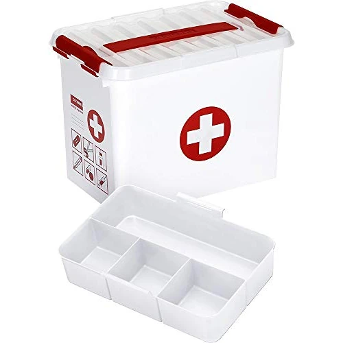Offre limitée : Sunware Q-line Trousse de Secours 9L - 30x20x22,3 cm - Pour les articles de premiers secours - Boite pharmacie blanche et rouge/first aid kit white and red de 13.20 € à 12.54 € (5% de remise)