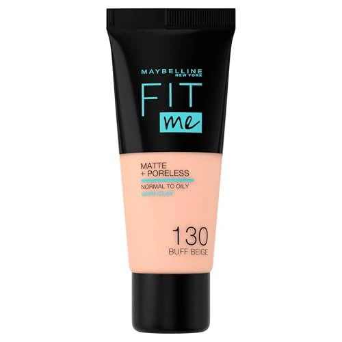 Maybelline New York - Fit Me Matte + Poreless Foundation - 130 Buff Beige - Medium Dekkende Foundati