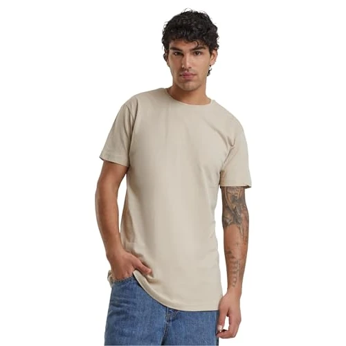Urban Classics Shaped Long Tee, Camiseta Hombre, Beige (Sand), XXL