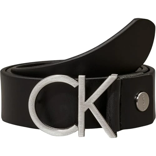 Calvin Klein Damski pasek z logo Ck 3,5 cm pasek skórzany, czarny (black 001), 85