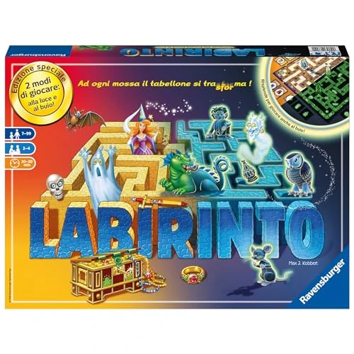 Offre limitee: Ravensburger - Labyrinthe Glow in The Dark Jeu de société pour Toute la Famille, 2-4 Joueurs, idée Cadeau pour Les Enfants de 7 Ans et Plus, édition Italienne de 39.53 EUR a 39.53 EUR (economie 0%)