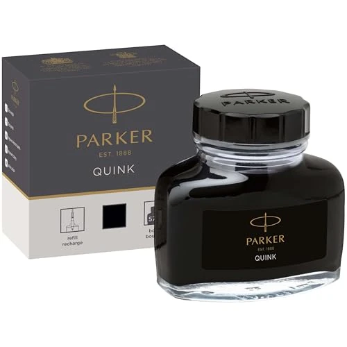 Parker tintero de tinta líquida Quink para plumas estilográficas | 57 ml | tinta negra | en caja