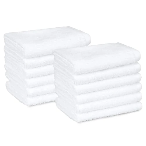 Offerta a tempo: Amazon Basics Set Asciugamani Bagno Spugna 100% Cotone Asciugamani Viso 30x30 cm, Bianco, Confezione 12 Pezzi - 20% da 16.14 € a 12.97 €