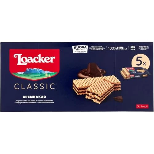 Offerta a tempo: Loacker, Classic Cremkakao, Wafer Cacao e Cioccolato, 5 Snack da 45g (225g) | Biscotti con Cialde Farcite con Crema al Cioccolato, Snack Dolci Monoporzione per Merenda e Colazione, Formato Famiglia - 38% da 4.19 € a 2.59 €