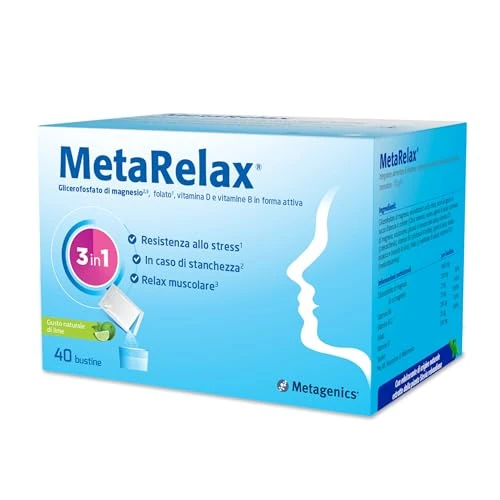 Offerta a tempo: MetaRelax - In Situazioni di Stress, Stanchezza e Tensione Muscolare - 40 Bustine - 38% da 31.50 € a 19.46 €