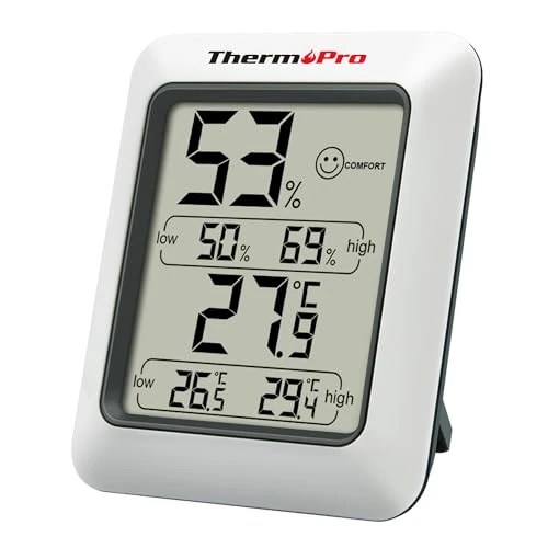 Oferta ograniczona: ThermoPro TP50 cyfrowy termohigrometr higrometr termometr pokojowy termometr pokojowy z zapisem i wskaźnikiem klimatu w pomieszczeniu do kontroli klimatu w pomieszczeniu monitor klimatu z 49.99 PLN na 49.99 PLN (zniżka 0%)