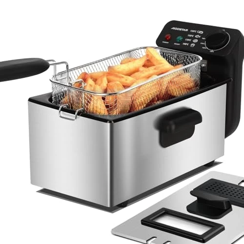 Zeitlich begrenztes Angebot: Aigostar Ushas - Fritteuse mit Fett 3L, 2200W mit Sichtfenster, Edelstahl von 49.99 € auf 39.99 € (20% Rabatt)