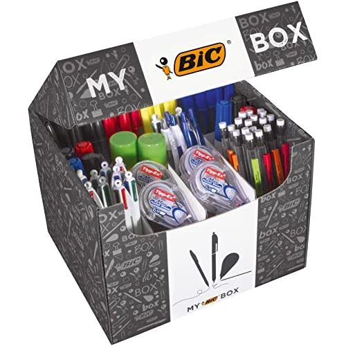 Bic My Bic Box 933953 Zestaw Przyrządów Piśmienniczych, Wielokolorowy, 124 Elementy