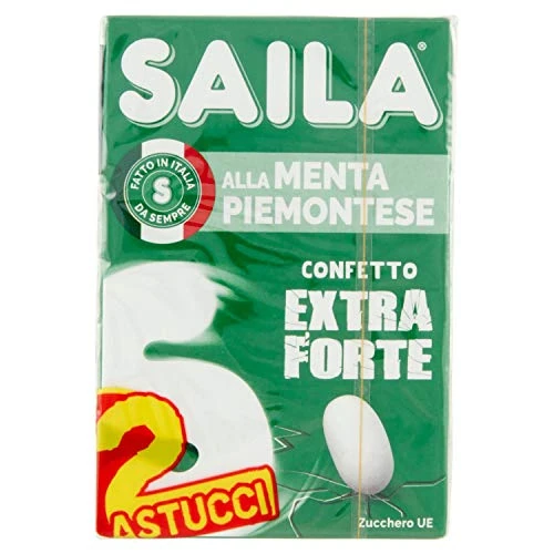Saila - Confetti Alla Menta Extra Forte, Senza Glutine - 2 Astucci, Bipack Da 90 Gr
