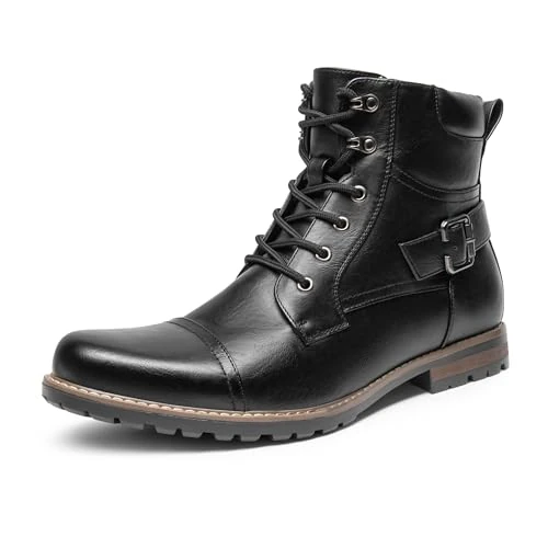 Bruno Marc Botas de Combate Militar para Hombres Botines de Moto Tactical para Hombre Negro-3 Philly-3 Talla 44.5EU/11US