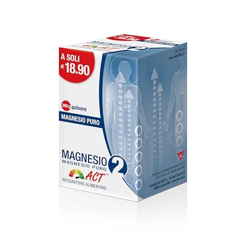 Offerta a tempo: Magnesio 2 Act Puro - Integratore Alimentare in Polvere a base di Magnesio che Riduce la Stanchezza e LAffaticamento — 60% da 17,90 € a 7,17 €