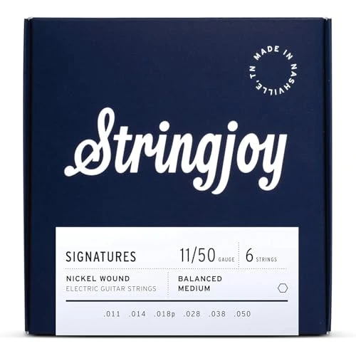 Offerta a tempo: Corde per chitarra elettrica da Stringjoy – nickel Wound Electric Guitar string set – Handmade in Nashville, TN, usa – Light, medium, heavy gauge Packs & More Balanced Medium (11-50) 1-Pack - 0.00% da 17.86 € a 17.86 €