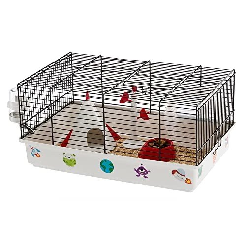Limited-time offer: Ferplast CRICETI 9 Themed Hamster Cage - Space Design for Kids - Fully Equipped, Comfortable Interactive Habitat, Exercise Wheel & Themed Accessories Included - Easy Clean, 46x29,5xh23cm from 44.90 GBP to 30.83 GBP (save 31%)