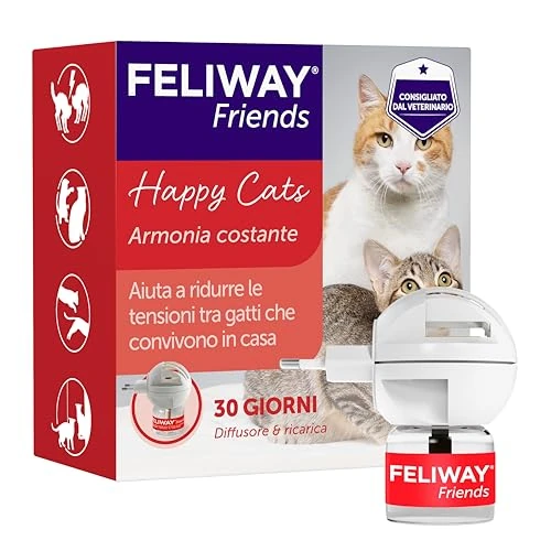 FELIWAY Friends Starter Kit Diffusore di Feromoni Calmanti per Gatti, 48 ml – Aiuta a creare armonia e risolvere conflitti in case con più gatti, Raccomandato dai Veterinari, Clinicamente Testato.