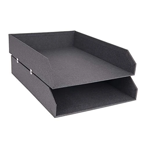Zeitlich begrenztes Angebot: BIGSO Hakan 2er-Set Briefablage A4 – Aufbewahrungsbox stapelbar mit Griff – Schreibtischablage für Briefe, Dokumente & Unterlagen – Ordnungssystem aus Faserplatte mit Papier – dunkelgrau von 19.99 € auf 19.99 € (0.00% Rabatt)