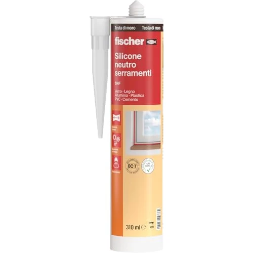 Offerta a tempo: Fischer SNF Silicone Sigillante Legno Marrone Testa di Moro, Pavimenti e Finestre, Neutro a Basso Modulo, Elastico, per Serramenti, Porte, Infissi, Inodore, Esterno/Interno, 9376 - 0.00% da 13.85 € a 13.85 €