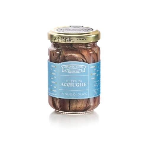 Offerta a tempo: LORENZO COSTA FU EUGENIO Filetti di acciughe sott'olio | Acciughe sott'olio | Acciughe sott'olio siciliane | Acciughe sott olio | Acciughe sotto olio | Made in Italy | 160gr (1 Pezzo) - 0.00% da 13.99 € a 13.99 €