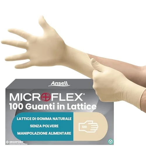 Limitiertes Angebot: Ansell Microflex 63-864, Einmalhandschuhe mit Texturierten Fingerspitzen, Latexhandschuhe industriegeeignet, Lebensmittelhandschuhe zertifiziert, Arbeitshandschuhe, Einweghandschuhe, 100 Stück, Gr. S von 14.95 EUR auf 12.69 EUR (Spare 15%)