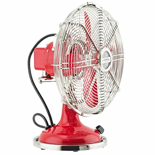 H. Koenig JOE50 Red Table Fan Retro, Metal, Red, 28 x 34 x 20 cm