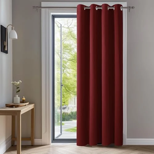 Offre limitée : Deconovo Rideaux Occultants Isolant Thermique Anti Froid, Rideaux pour Chambre Fille, Design Moderne à Oeillets, 140x240 CM (Largeur x Hauteur), No?l Rouge Foncé, 1Pièces de 29.95 € à 29.95 € (0.00% de remise)