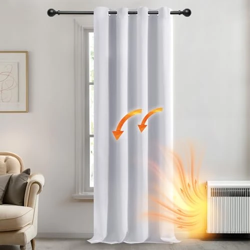 Zeitlich begrenztes Angebot: Deconovo Verdunkelungsgardine mit Kälteschutz Gardinen Wohnzimmer Vorhang Blickdicht Vorhang, 240x140 cm(HöhexBreite), Silber Grau, 1 Stück von 29.95 € auf 27.95 € (7% Rabatt)