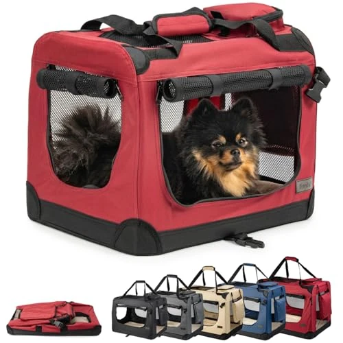 Limited-time offer: lionto Foldable Dog Crate for Travel and Car, 50 x 34 x 36 cm, Red from 33.50 £ to 33.50 £ (save 0.00%)