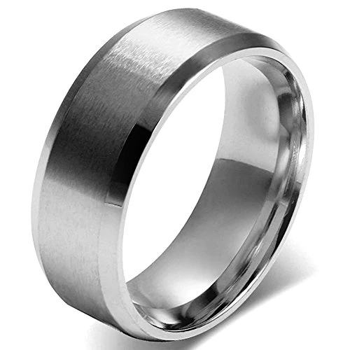 Offerta a tempo: JewelryWe Anello Uomo Donna Unisex, 8mm Anello di Fidanzamento di Nozze Classic, Acciaio Inossidabile Colore Argento, Meccanico Stile Minimalista, Dimensione 30 - 0.00% da 14.58 € a 14.58 €