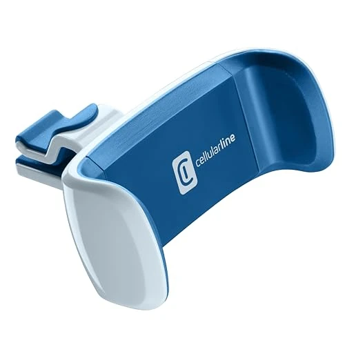 Cellularline | Car Holder - Universal | Support Voiture pour Smartphone Ultra-coloré - Orientable à 360 ° - Fixation dans Le Véhicule au Moyen d’Un Crochet aux Grilles d’aération - Bleu