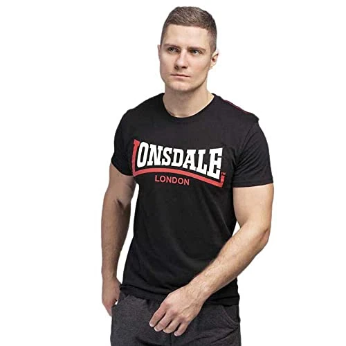 Zeitlich begrenztes Angebot: Lonsdale London Two Tone Männer T-Shirt schwarz 3XL 100% Baumwolle Festival, Streetwear von 19.90 € auf 12.79 € (36% Rabatt)