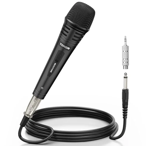Begrenztes Angebot: TONOR Dynamischer Mikrofon mit 16ft/5m XLR Kabel, 6,35mm Klinke Handmikrofon Microphone kompatibel mit Karaoke Maschine, Mikro mic für DVD/KTV Audio von 19.99 EUR auf 16.99 EUR (Rabatt 15%)