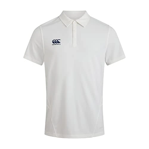 Canterbury Homme Polo | Blanc Cricket | Évacuation de l'humidité Vapodri Chemise Polo