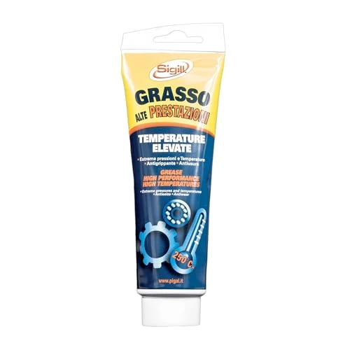 Offerta a tempo: Sigill - Grasso Alte Prestazioni, Tubetto 125 ml, Con Bisolfuro di Molibdeno, Resistente fino a 450°C, Per Cuscinetti, Giunti, Macchine Utensili, Motori e Applicazioni Industriali - 42% da 8.85 € a 5.13 €