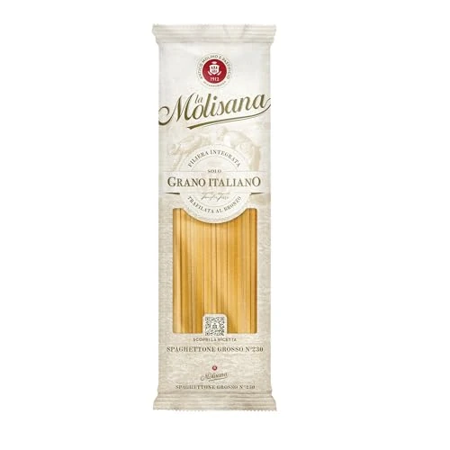 Offerta a tempo: La Molisana - Spaghetti Grossi n. 14, Pasta Classica da Solo Grano Italiano, Spessore Importante, Superficie Ruvida e Gusto Intenso, Confezione da 500 g - 34% da 1.19 € a 0.79 €