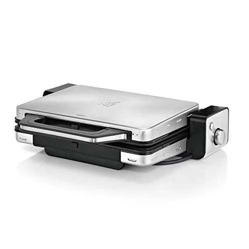 Offerta a tempo: WMF Lono Griglia a Contatto 2 in 1, Griglia Elettrica in Acciaio Inossidabile Cromargan® 18/10, Griglia con Controllo della Temperatura, Formato Compatto, Superficie Antiaderente, Potenza 2100 W - 33% da 184.00 € a 123.00 €