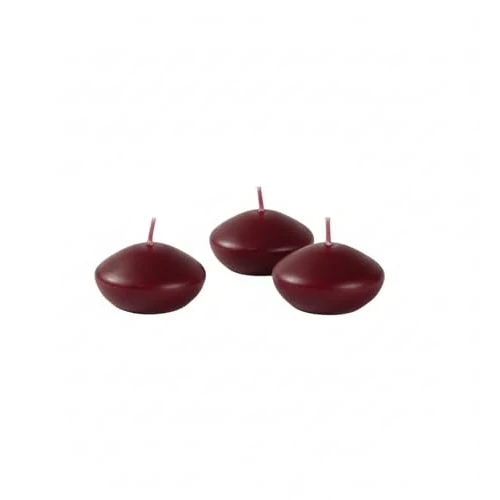 Floating Candles, Bordeaux, Diameter 4.5 cm Height, 2.8 cm, Pack of 20