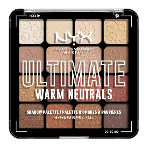 Offerta a tempo: NYX Professional Makeup Palette Ombretti Ad Alta Pigmentazione, Texture Setosa, Finish Matte, Brillante e Metallizzato, 16 Colori, Formula Vegana*, Ultimate Shadow, Warm Neutrals - 42% da 19.90 € a 11.47 €