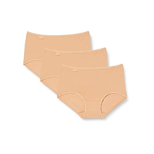 Sloggi Women's 24/7 Cotton Midi C3P Slip, Brush, 10 UK