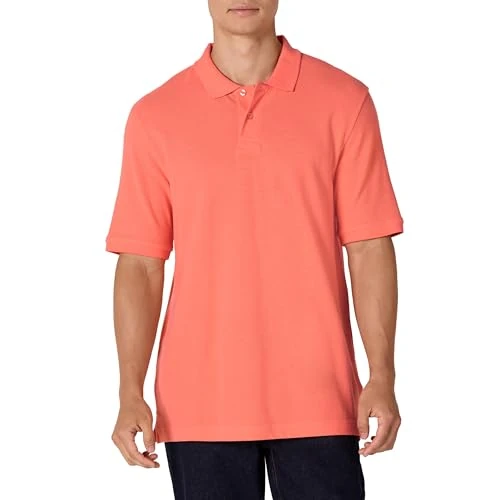 Offerta a tempo: Amazon Essentials Polo a Maniche Corte in Piqué di Cotone, Vestibilità Classica (Disponibile in Taglie Forti) Uomo, Arancio Corallo, S - 0.00% da 15.60 € a 15.60 €