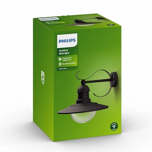 Offerta a tempo: Philips LED Topiary Lampada da Parete per Esterni, Design Vintage, Nero - 29% da 58.22 € a 41.48 €