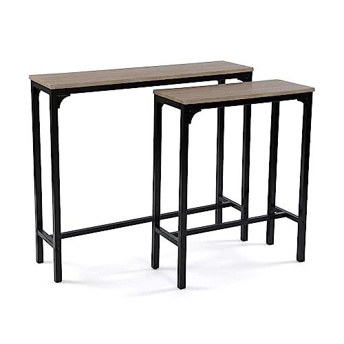 Limited-time offer: Versa Doncaster Console Table, Narrow table, 80x25x95cm, Brown and Black from 114.99 GBP to 41.28 GBP (save 64%)