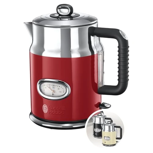 Begrenztes Angebot: Russell Hobbs Wasserkocher [1,7l, 2400W] Retro Rot und polierter Edelstahl (Schnellkochfunktion, Wassertemperaturanzeige im Retrodesign, außenliegende Wasserstandsanzeige) Vintage Teekocher 21670-70 von 89.54 EUR auf 59.99 EUR (Rabatt 33%)