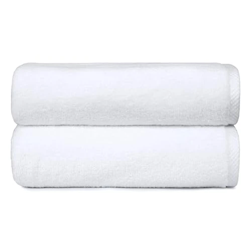 Limited-time offer: Amazon Basics Towel Set, 100% Cotton Quick-Dry Absorbent Bath Towels, 70x140 cm, White, 2-Pack from 11.19 GBP to 11.19 GBP (save 0%)