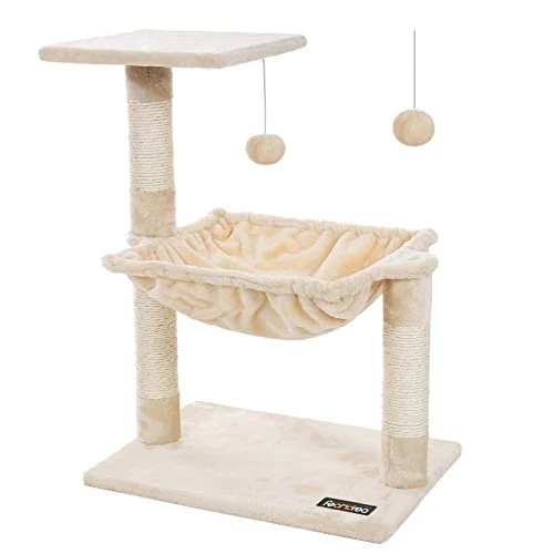 FEANDREA Arbre à Chat Grande capacité griffoir niches colonnes renforcées 70 cm PCT82M