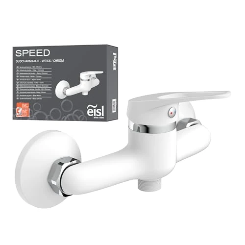 EISL NI168SCR-W Miscelatore monocomando, Facile Collegamento al Tubo Doccia, Colore Cromato, Doccetta Speed Bianco