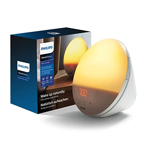 Offerta a tempo: Philips HF3531/01 Wake-up Light (Funzione display per l'alba, display touch, 7 suonerie, radio digitale FM, luce per sveglia) - 38% da 195.00 € a 119.99 €