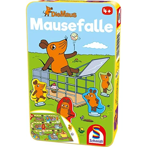 Schmidt Spiele 51405 Die Maus, Mausefalle, Bring mich mit Spiel in der Metalldose, grün