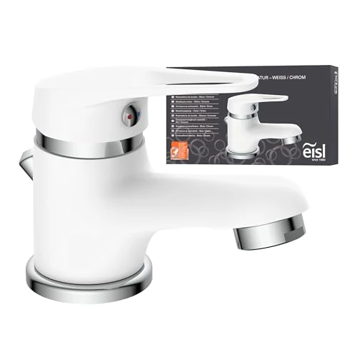 Eisl Speed Single-Handle Bathroom Sink Mixer Tap, Set of 1, White, NI075SCR-W