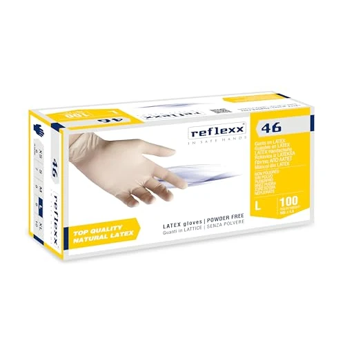 Begrenztes Angebot: Reflexx R46, Handschuhe Latex puderfrei von 11.00 EUR auf 7.59 EUR (Rabatt 31%)